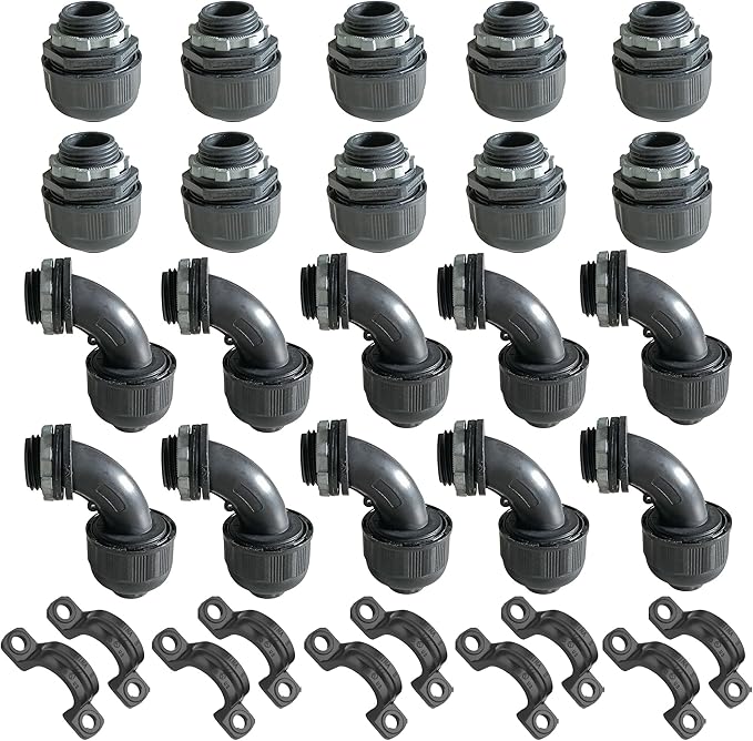 Yariwiz 1/2 Black Special Extra Flexible Plastic Liquid Tight Conduit Connector by Yariwiz