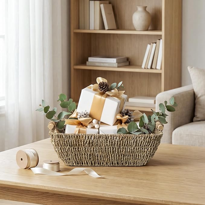 StorageWorks Seagrass Storage Baskets, Large Snack Baskets - Image 8