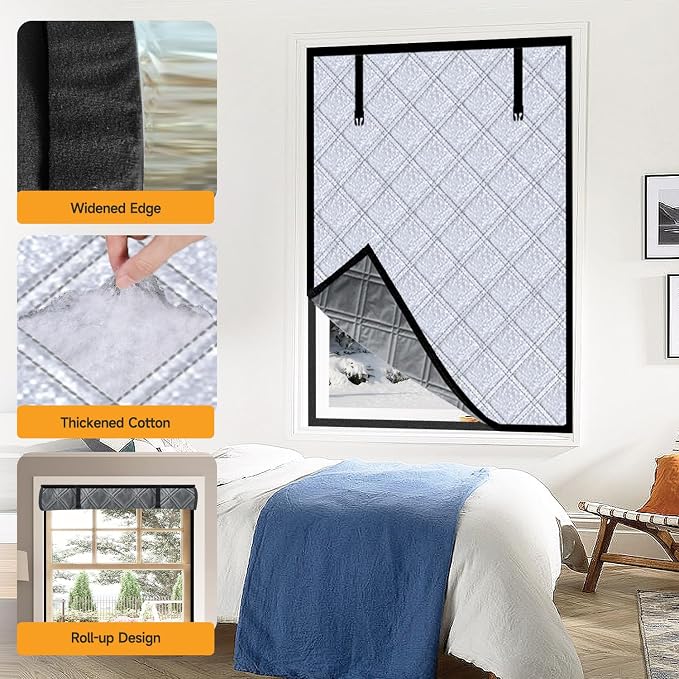 Winter Insulated Window Curtain 23.6"x39", Oxford Cloth Thermal Insulated - Image 4