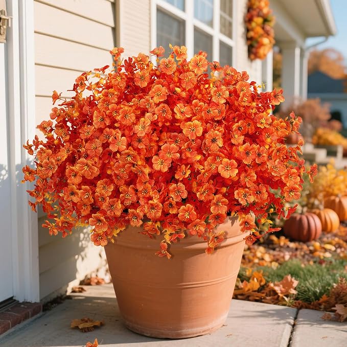 24 Pcs Artificial Fall Flowers Fake Mums - Image 3