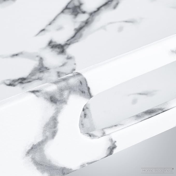Home Redefined Modern Elegant 17.5"x12" Rectangle White Marble Faux Leather - Image 6