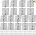 18 Pcs Silver 4'' Ball Bearing Door Hinges, Square Corner | Stainless Steel by Yaocom