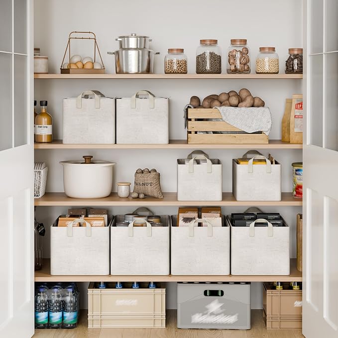 StorageWorks Fabric Storage Bins, Linen Closet Organizers, Metal Frame - Image 3