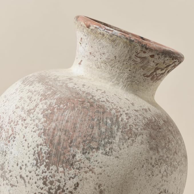 7.2" Ceramic Vase for Home Decor, Decorative Terracotta Farmhouse Rustic Vases - Image 4