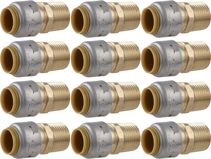 SharkBite Max Male Adapter, 1/2 in Push-to-Connect x 1/2 in MNPT, Brass by SharkBite