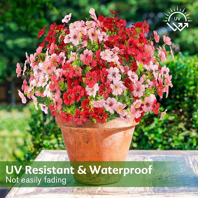 AGIRL Artificial Flowers Outdoor UV Resistant Fake Plant Garden Patio Decor | - Image 4