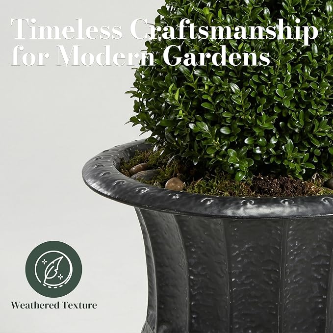 Worth Garden 25" H. Metal Urn Planters 1-Pack - Image 3