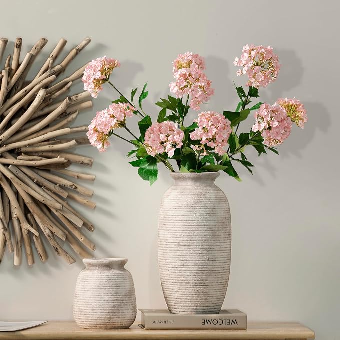Ceramic Flower Vase, 12.5" Large Vases Home Decor Rustic Farmhouse Tall Pottery - Image 5