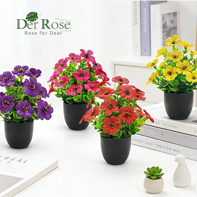 Der Rose 4 Pack Fake Flowers - Image 6