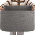 OIAHOMY XXLarge Rectangle Blanket Basket-96L, Cotton Woven Basket by MasterofSpaceOptimization