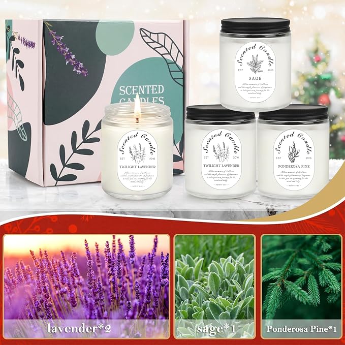 Scented Candles Gift Set, 4 Pack 7 oz Soy Wax Candles - Image 9
