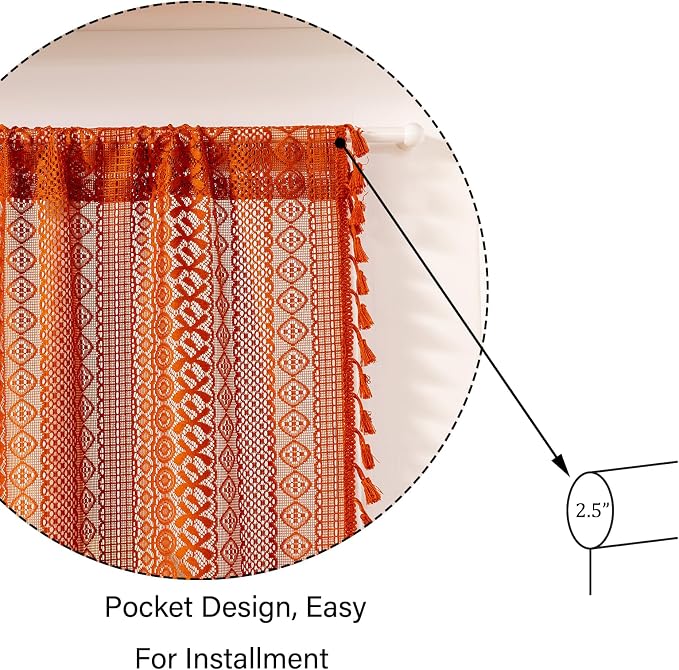 Sutuo Home Burnt Orange French Door Curtain - Image 4