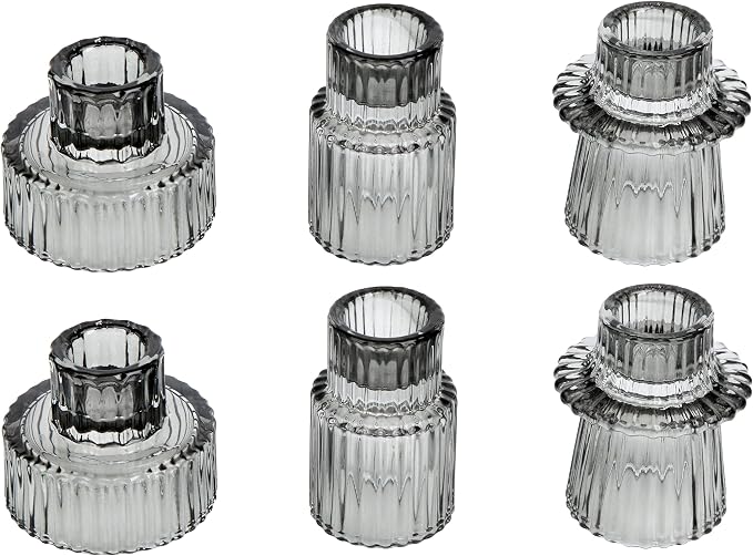 Vixdonos Taper Glass Candlestick Holders Tealight Candle Holders by Vixdonos