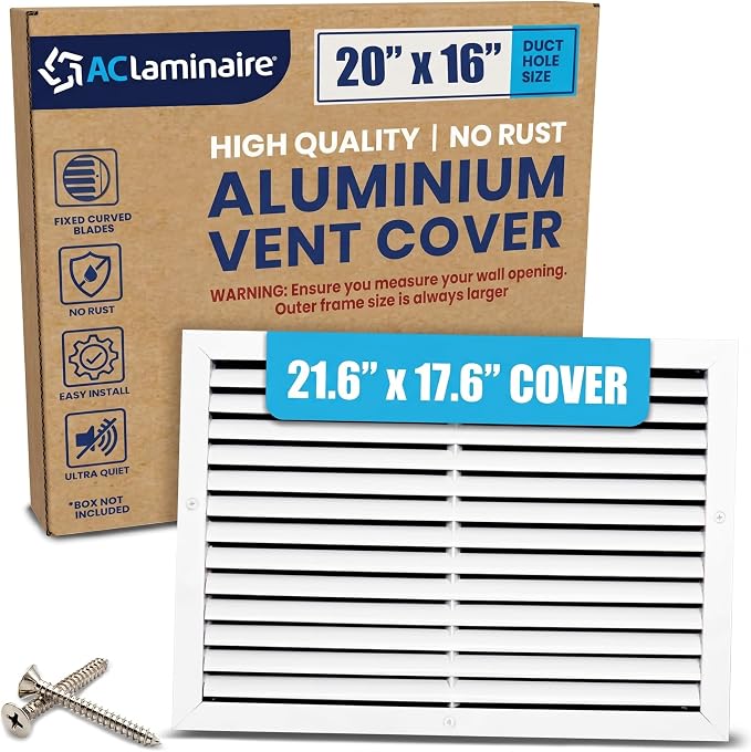 20x16 Aluminum Wall Ceiling Air Return Vent Cover HVAC Rustproof Grille by ACLAMINAIRE