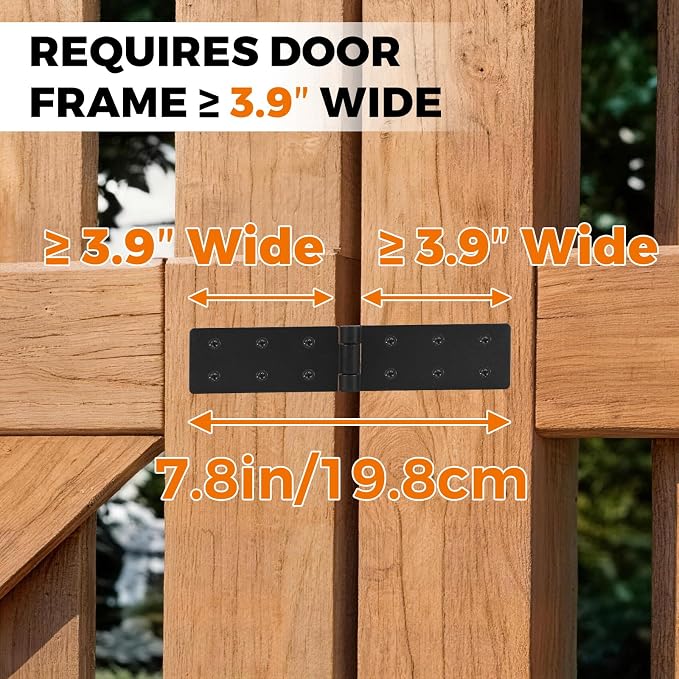 Fence Hinges for Outdoor Wood Gates Heavy Duty, 270°Solid Folding Butt Hinges - Image 6