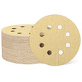 HARFINGTON 50Pcs 5Inch Sanding Discs 120Grit Yellow Aluminum Oxide 8 Hole | by HARFINGTON