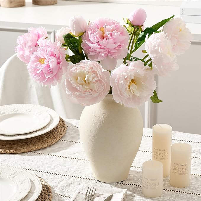 SIDUCAL Ceramic Vintage Flower Vase | 9 Inch Large Pottery Rustic Farmhouse - Image 7
