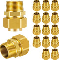 Frienda 16 Pack CSST Gas Line Fittings 1/2'' NPT Brass Male Adapter | Hex Nipple by Frienda