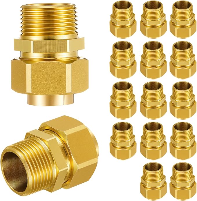Frienda 16 Pack CSST Gas Line Fittings 1/2'' NPT Brass Male Adapter | Hex Nipple by Frienda