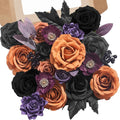 Alecono Orange and Purple Artificial Flowers, Silk Fake Floral Set | by AleconoBetterYourLife