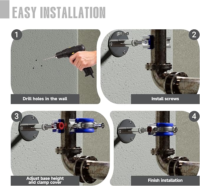 2 Pack Wall Mount Ceiling Mount Pipe Supports Suitable - Image 4