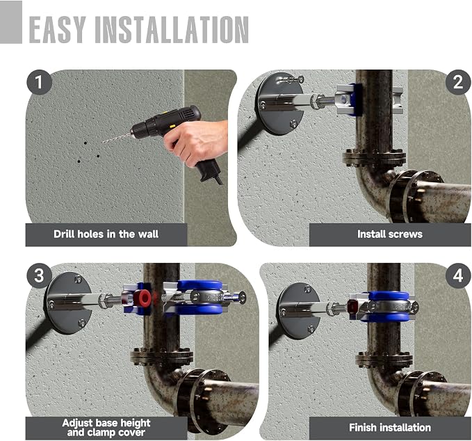 2 Pack Wall Mount Ceiling Mount Pipe Supports Suitable - Image 4