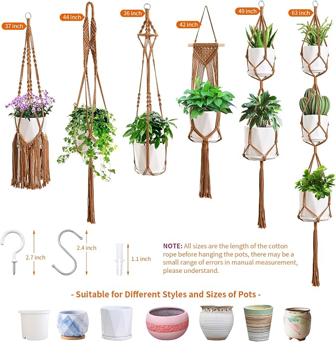 SFENNGPET Macrame Plant Hangers, handmade macromay plant hangers, indoor flower - Image 7