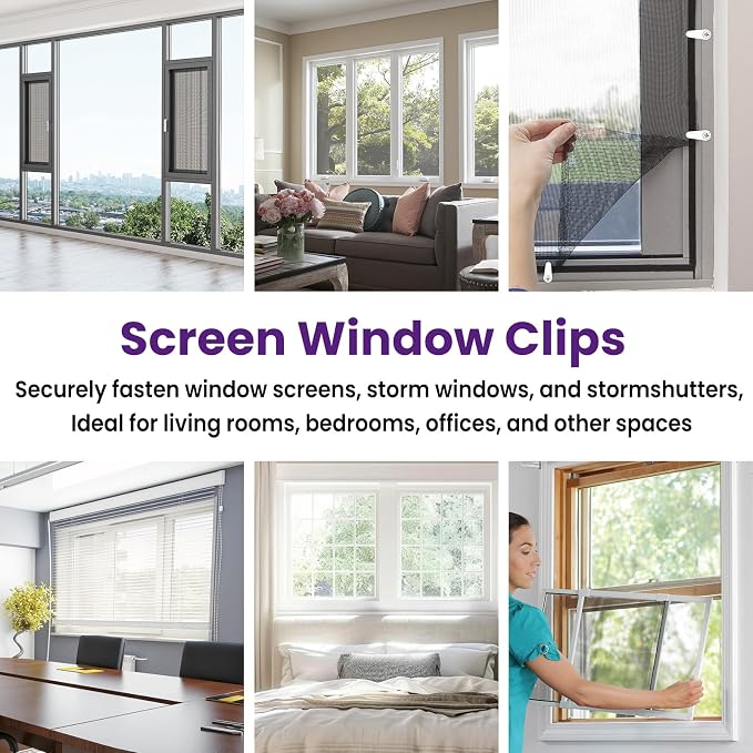100 Pack Window Screen Clips, PL 7909 White Plastic Window Screen Holder Clips - Image 7