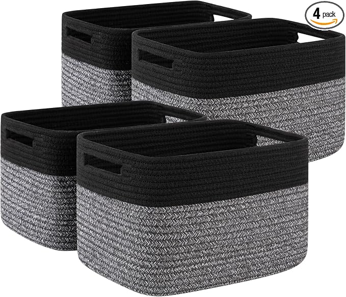 4 Pack Storage Baskets for Organizing, Woven Baskets for Shelves by SIXDOVE