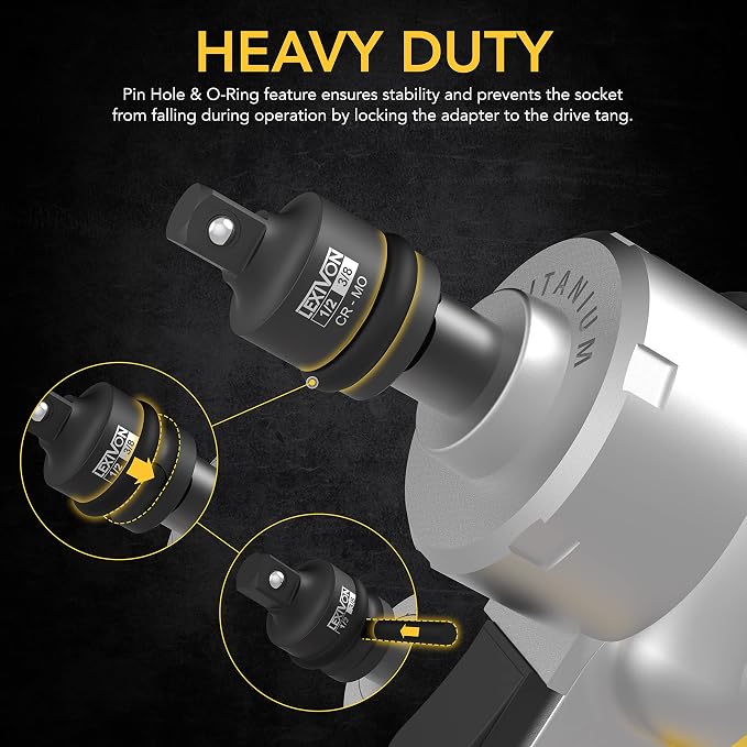 LEXIVON Impact Socket Adapter and Reducer 4-Piece Set | 1/4" - Image 5