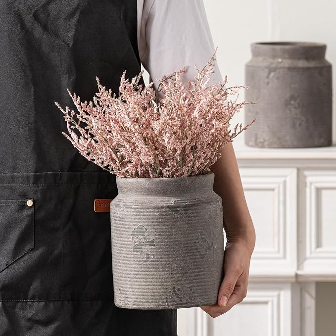 Ceramic Flower Vase 7.5 inch Farmhouse Rustic Vase - Image 5