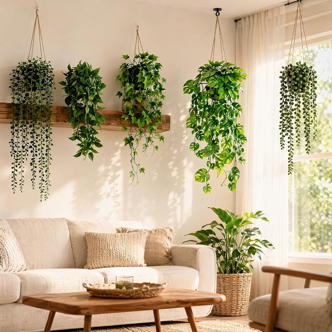 KIRIFLY Fake Plants Artificial Indoor Faux Hanging Plants Greenery Eucalyptus - Image 9