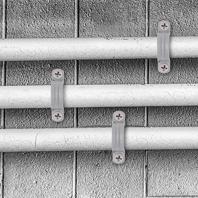 1/2 Inch PVC Pipe Strap, 2-Holes Conduit Pipe Clamps Plastic Pipe Supports - Image 7
