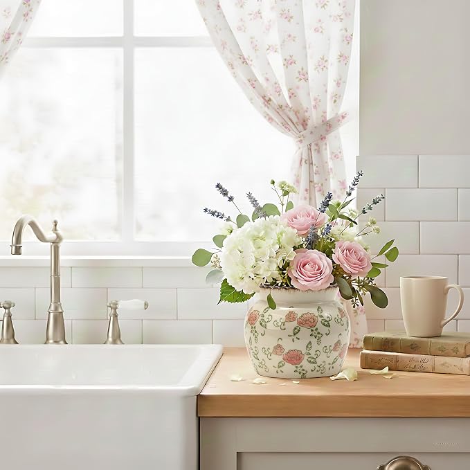 SIDUCAL Ceramic Red Rose Floral Vase - Image 7