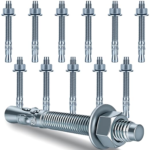 1/2 x 4-1/2 inch Wedge Anchors, Galvanized Concrete Anchors, Concrete Wall by Unknown