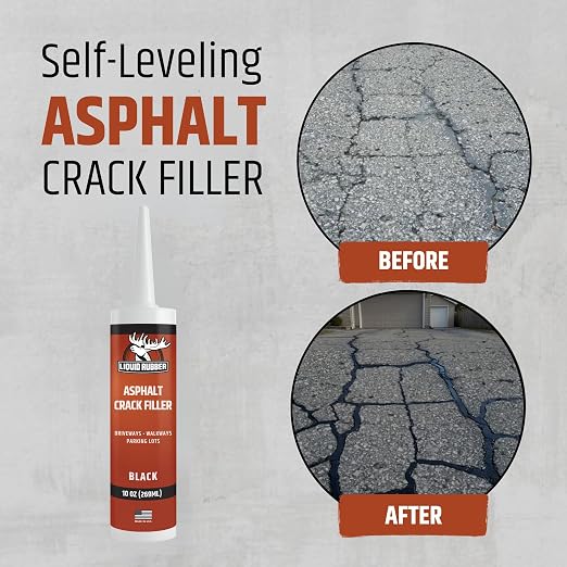 Liquid Rubber Self-Leveling Asphalt Driveway Crack Filler, Parking Lot & - Image 2
