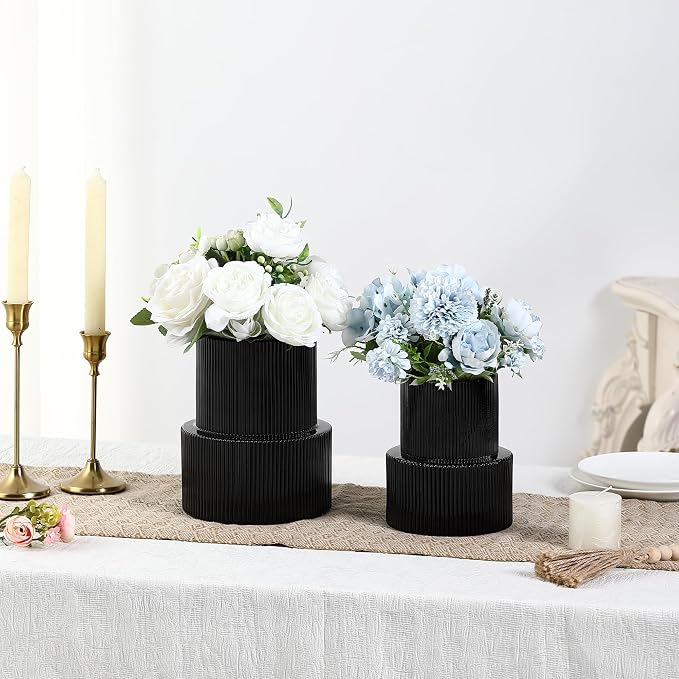Ribbed Glass Vases for Bouquet, Modern Vase for Living Room, Coffe Table - Image 6