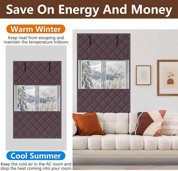 3-Layer Visible Winter Insulated Window Cover, Window Insulation Kit | 63" x - Image 5