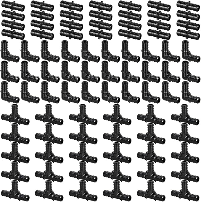 90pcs 1/2" Poly PPSU Barb Crimp PEX Fitting Combo, No Lead | 30pcs Each Elbows by PXZBLG