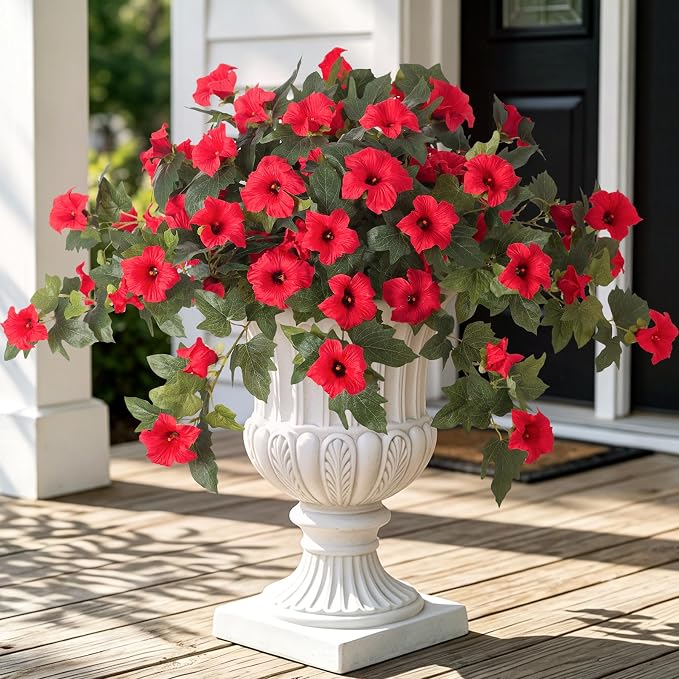 Ammyoo 2PCS Artificial Petunias Flowers Fake Plants by Ammyoo