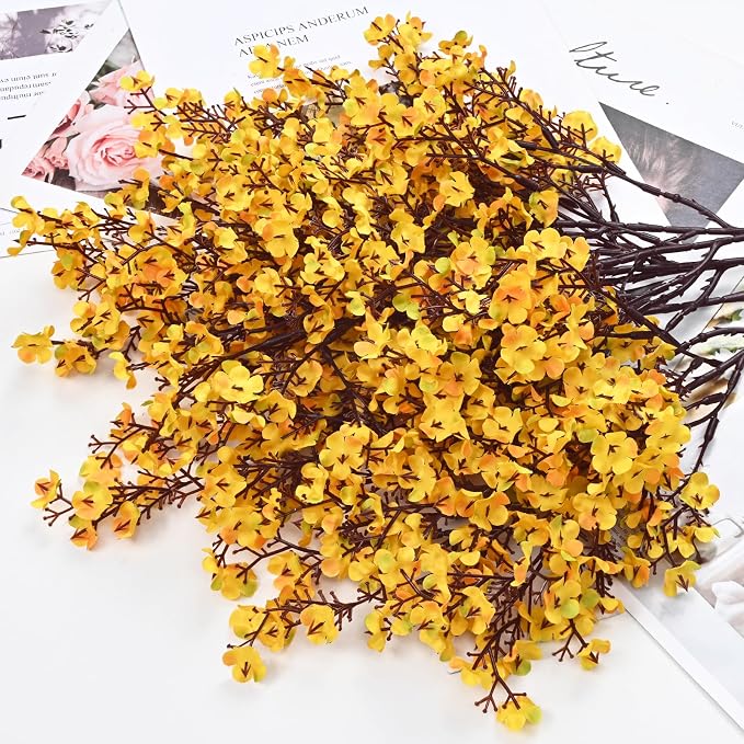 10 Pcs Fall Flowers, Real Touch Babys Breath Artificial Flowers, Full Baby - Image 2