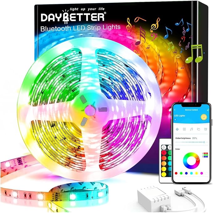 DAYBETTER Smart Led Lights 32.8 ft, 2835 RGB Led Strip Lights Kits by DAYBETTER
