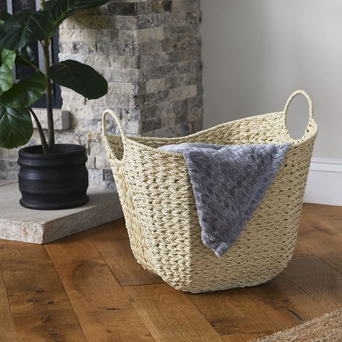 Household Essentials Cream Paper Rope Basket - Image 5