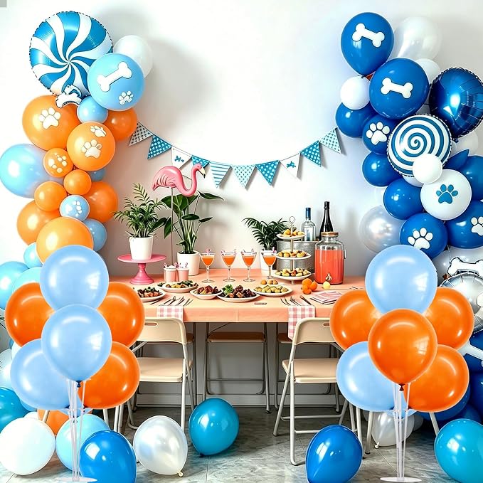 TONIFUL 4 Set Blue and Orange Balloon Stand Balloon Centerpieces - Image 7