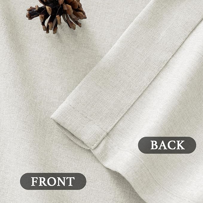 H.VERSAILTEX Soft Faux Linen Farmhouse Curtains 96 Inches Long 2 Panel Set - Image 8