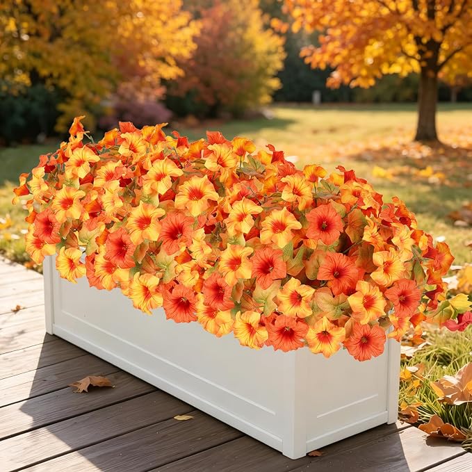 Artificial Fall Flowers for Outdoors, Faux Petunias Autumn Decoration, Fake - Image 4