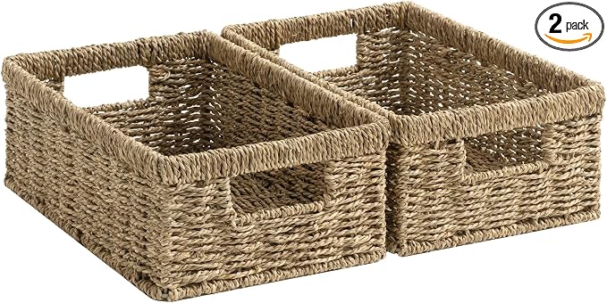 StorageWorks Wicker Baskets for Organizing, Seagrass Baskets for Decor by StorageWorks
