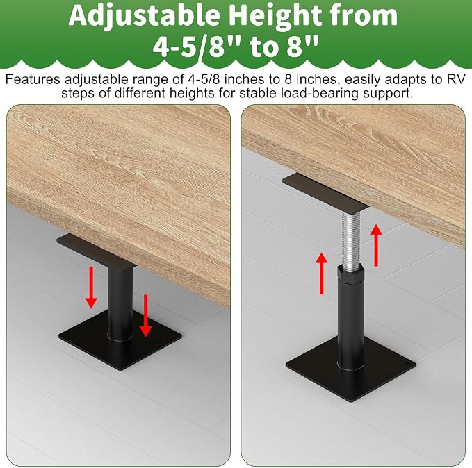 Adjustable RV Jack Post, 4-5/8" to 8" Metal Support Column（2 Pack） | Heavy - Image 3