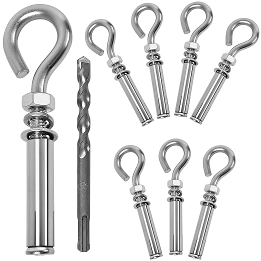 8 Pack 5/16" X 4-3/16" Expansion Eye Bolt, Concrete Eyebolt Anchors, Heavy Duty by Unknown