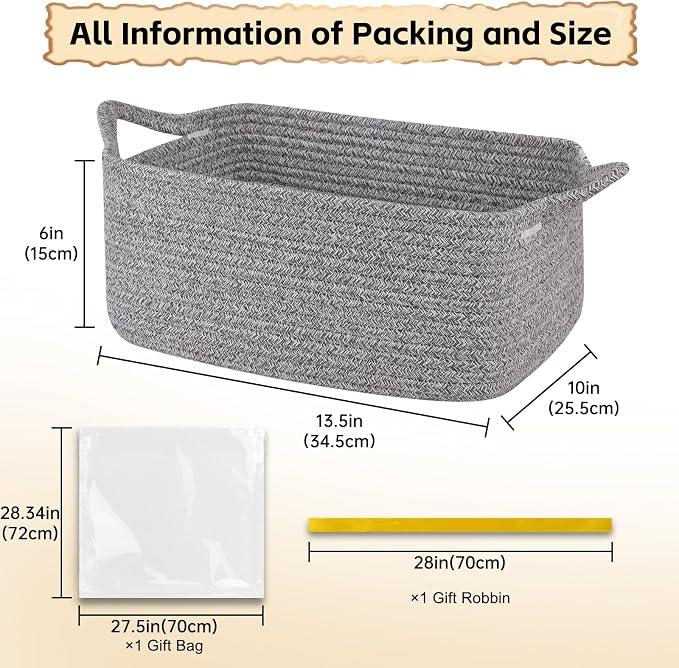 OIAHOMY Woven Basket, Gift Basket Empty - Image 2